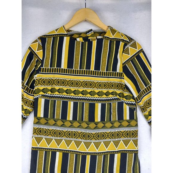 H&M Yellow Aztec long sleeve shirt size 4 - Picture 3 of 6